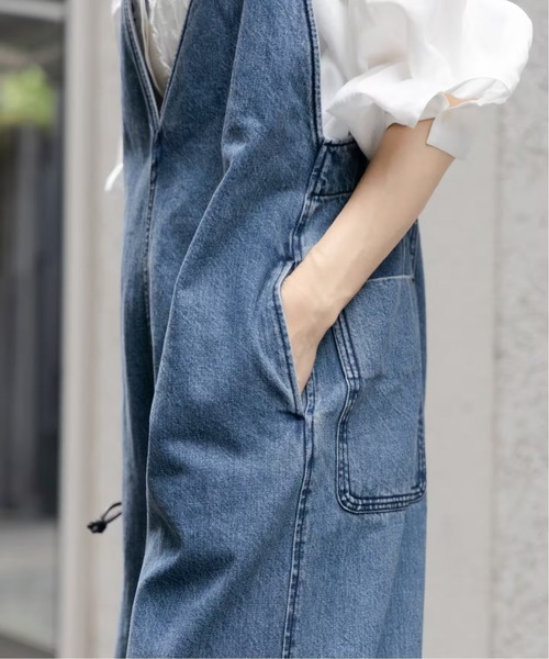 IENA（イエナ）の「デニムVネックオールインワン（つなぎ