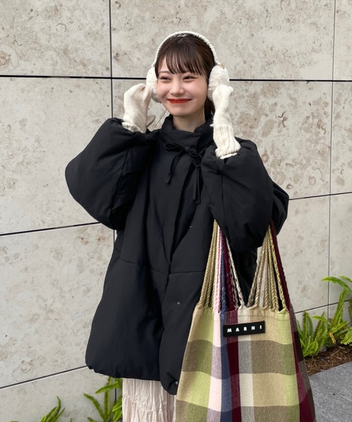 hinari（ヒナリ）の「中綿リボンミドルコート（ブルゾン）」 - WEAR