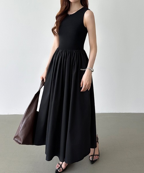 セール】【選べる2タイプ】 ドッキングワンピース ノースリーブ