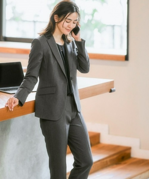 セール】【洗濯機OK・ストレッチ】ウール調9分丈テーパードストレッチ