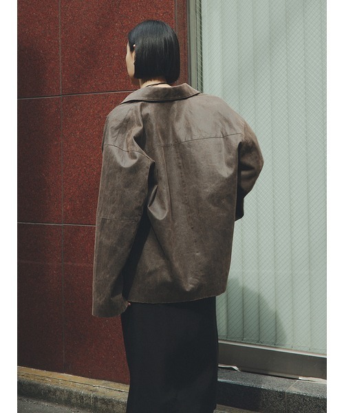 MIESROHE（ミースロエ）の「フェイクレザーカバーオールジャケット