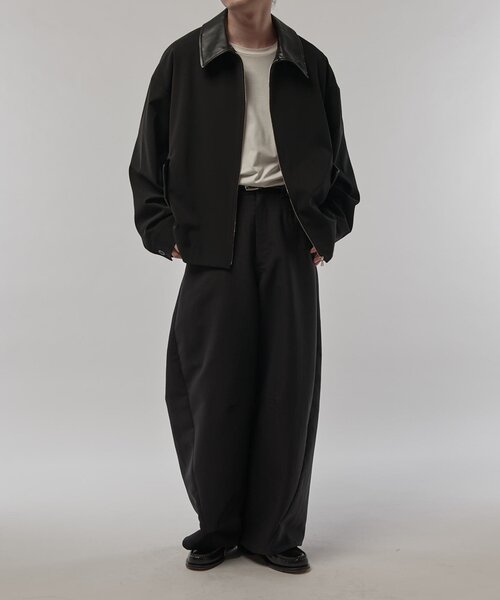 セール】【CULLNI/クルニ】襟レザー切替ZIPブルゾン（ブルゾン