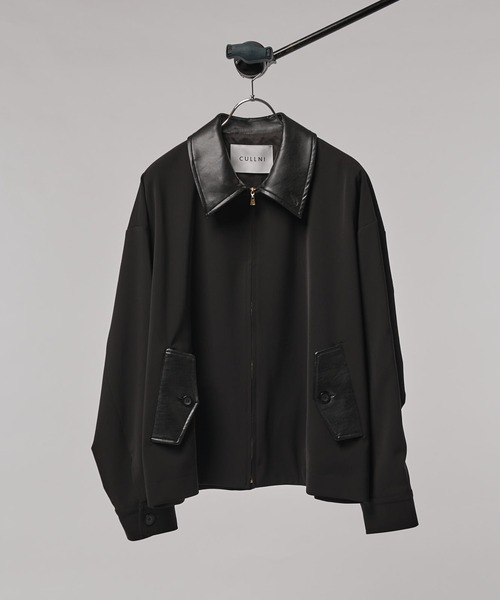 セール】【CULLNI/クルニ】襟レザー切替ZIPブルゾン（ブルゾン