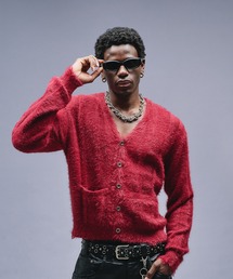 シャギーニット」に該当するカーディガン/ボレロ（レッド/赤色系