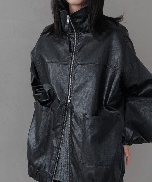 セール】フェイクレザーオーバーブルゾン（ブルゾン）｜LIAN（リアン