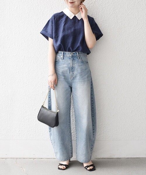 SHIPS any:〈洗濯機可能〉フラワー ジャカード バイカラー プル