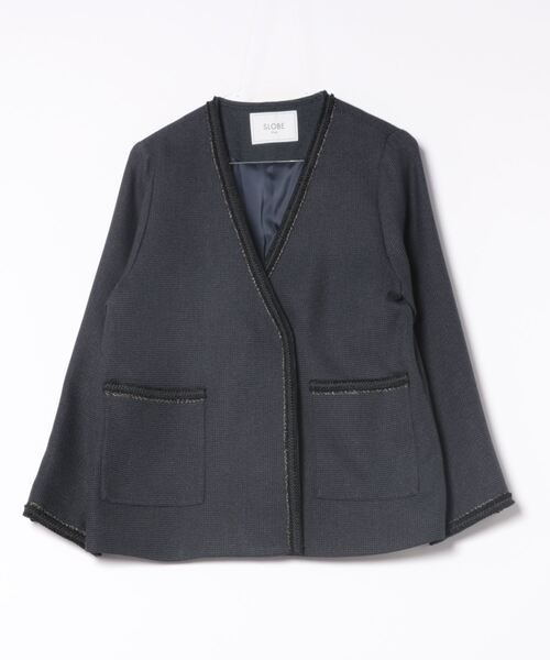 SLOBE IENA（スローブイエナ）の「ツィードVネックノーカラー