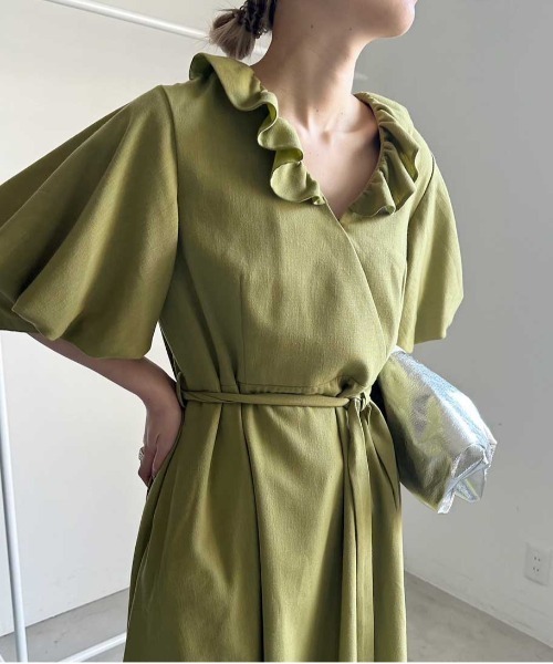 Ameri（アメリ）の「FRILL CACHECOEUR DRESS（ワンピース）」 - WEAR