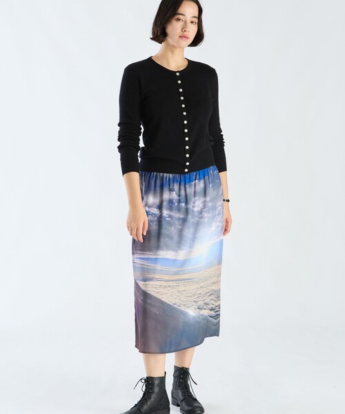 コットン ニット 長袖 カーディガンプレッション ”Swing