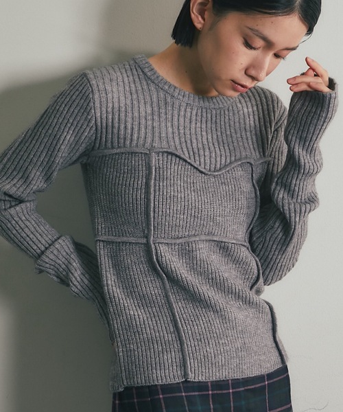 セール】ビスチェデザインリブニットトップス（Tシャツ/カットソー