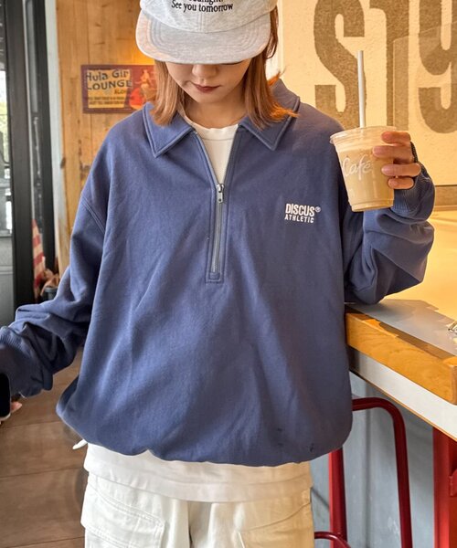 DISCUS（ディスカス）の「【DISCUS】ユニセックス裏毛ハーフジッププル