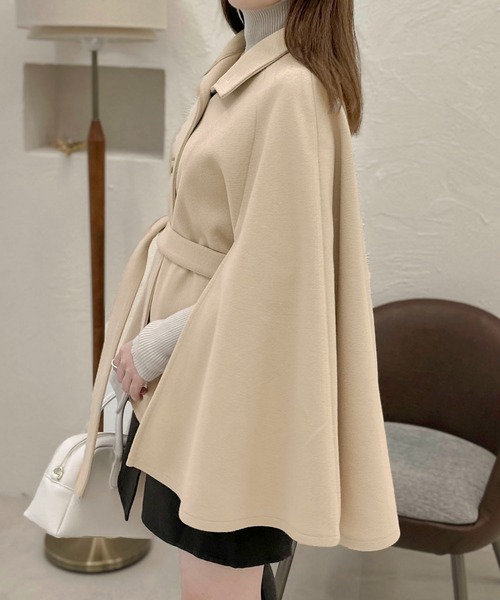 セール】【apres jour clair】スリットケープコート【ZOZOTOWN限定