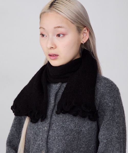 forksy.】【Santelli Francesca】フリルニットマフラー / サンテッリ