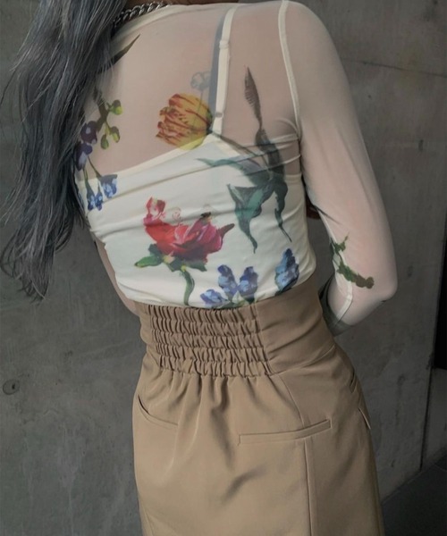 SOFIA SHEER CUT TOP（Tシャツ/カットソー）｜Ameri（アメリ）の