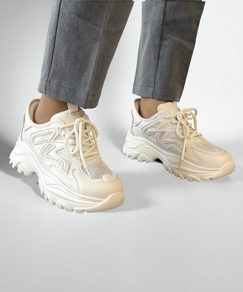 軽量/293g/厚底/5cm/カップインソール】厚底スニーカー（スニーカー