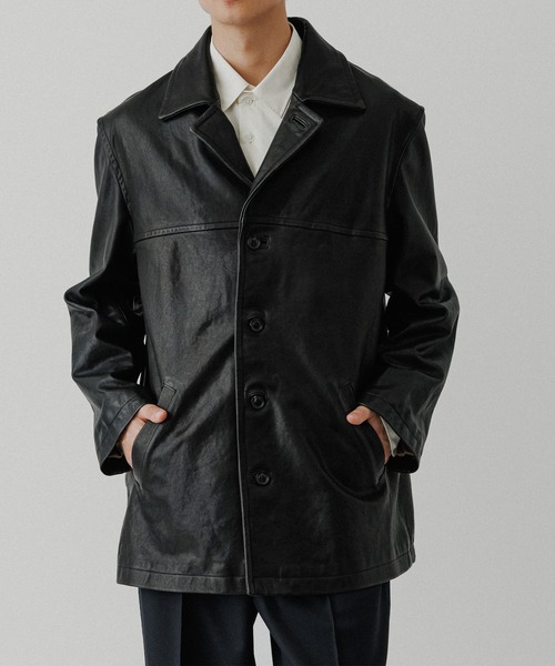セール】ウォッシュド ラムレザー カーコート（カバーオール）｜ADAM