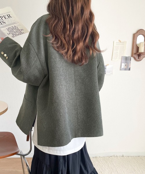 セール】これ一着で好印象。 サイド スリット オーバーサイズ ダブル