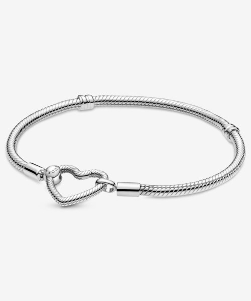 Pandora Moments ハート クロージャー スネーク チェーン ブレスレット