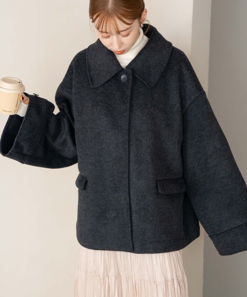 hinari（ヒナリ）の「ビッグカラーミドルコート（その他アウター