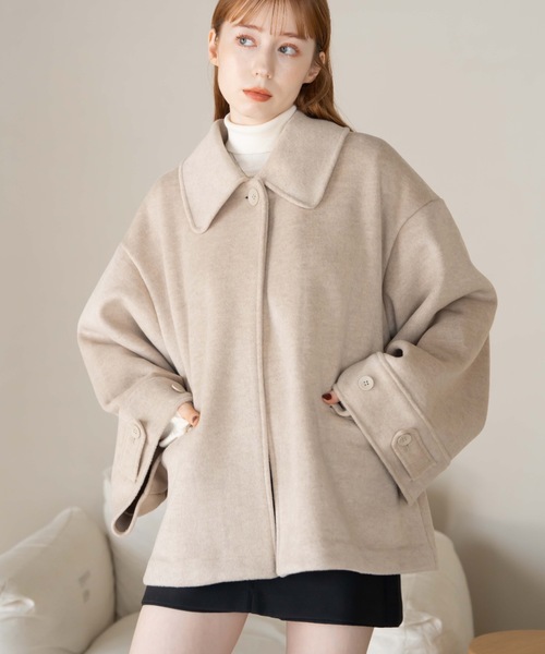 hinari（ヒナリ）の「ビッグカラーミドルコート（その他アウター