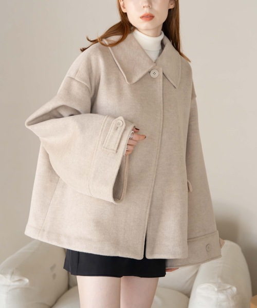 hinari（ヒナリ）の「ビッグカラーミドルコート（その他アウター