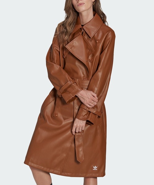 adidas（アディダス）の「フェイクレザー トレンチコート / アディダス