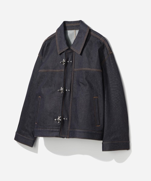 SET UP対応】ファイヤーマンバックルデニムブルゾン(HARE)（デニム