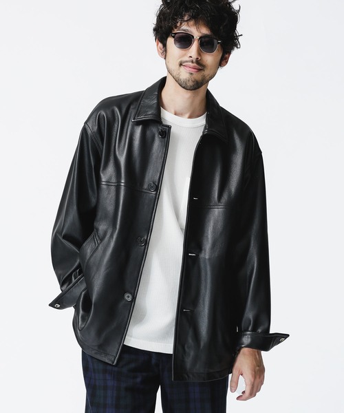 NANO universe（ナノユニバース）の「WONDER LIGHT LEATHER カーコート