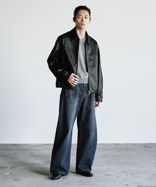 ARTIFICIAL GRAIN / FAUX SUEDE ZIP BLOUSON（ブルゾン）｜WYM LIDNM