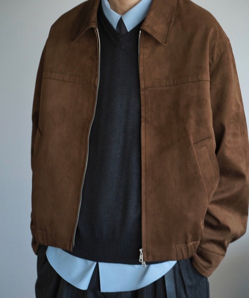 ARTIFICIAL GRAIN / FAUX SUEDE ZIP BLOUSON（ブルゾン）｜WYM LIDNM