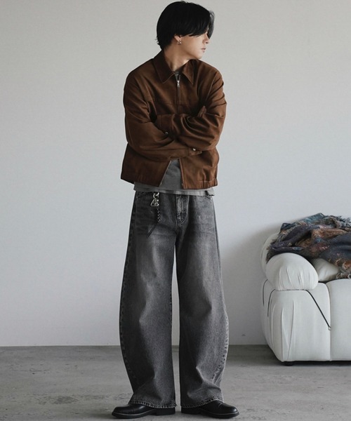 ARTIFICIAL GRAIN / FAUX SUEDE ZIP BLOUSON（ブルゾン）｜WYM LIDNM