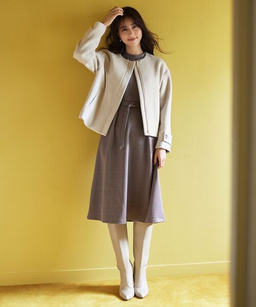 index（インデックス）の「◇カシミヤ混ノーカラーショートコート【WEB