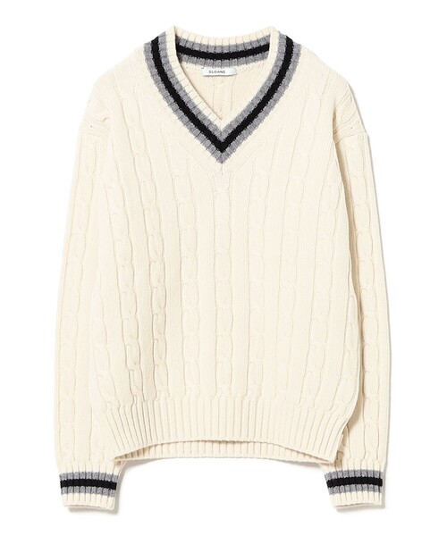 セール】【別注】SLOANE / 5ゲージ チルデン Vネック ロングスリーブ