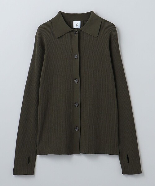 6（ロク）の「＜6(ROKU)＞リブシャツカーディガン 2024FW