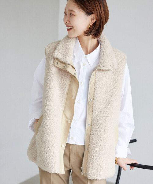 SLOBE IENA（スローブイエナ）の「ECOPELボアショートベスト（ベスト