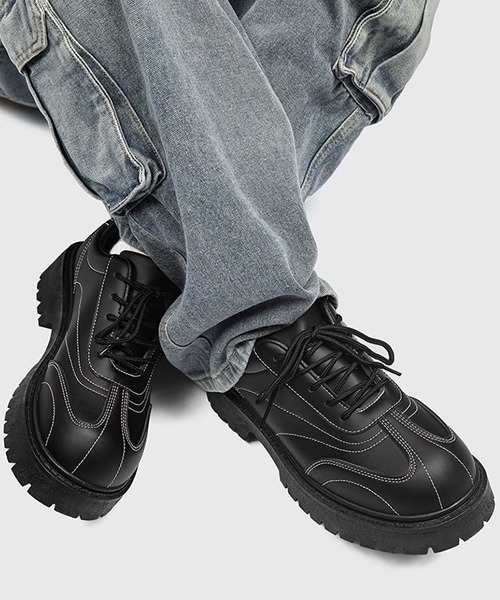 stitch line leather sneaker / ステッチライン レザー スニーカー