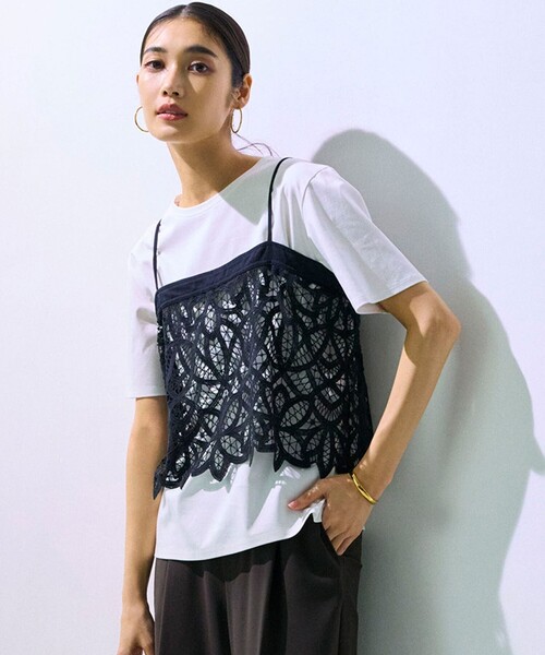 好評につき新色追加/汗じみ防止】エンブロイダリージャージー レース