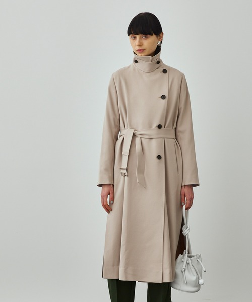 完売間近！】スタンドカラーリーンラインコート（トレンチコート