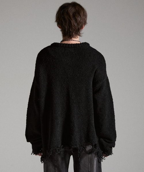 GRANCY】Damage Boucle Knit Cardigan / ダメージデザインブークレ