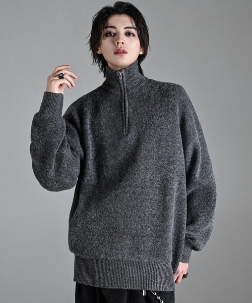 fuwamochi half zip knit / フワモチハーフジップニット（ニット