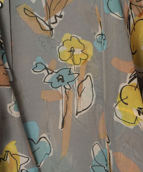 セール】リンズフラワープリント ボウタイブラウス（シャツ/ブラウス