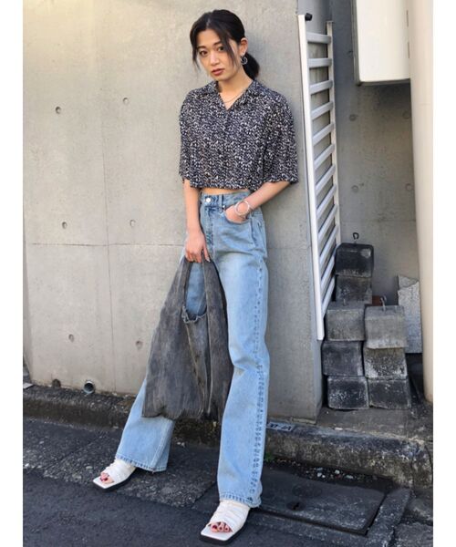 EMODA（エモダ）の「ヴィンテージライクハイウエストフレアジーンズ