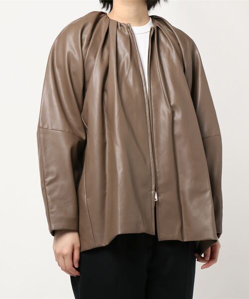 CLANE（クラネ）の「EGG FAKE LEATHER JACKET（ライダースジャケット