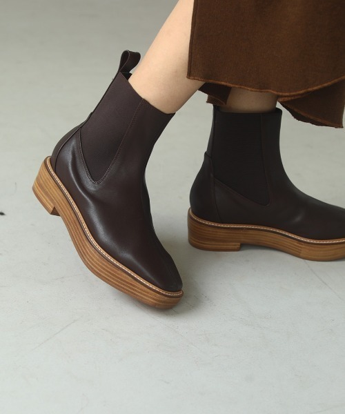 TODAYFUL（トゥデイフル）の「プラットフォームレザーブーツ（ブーツ