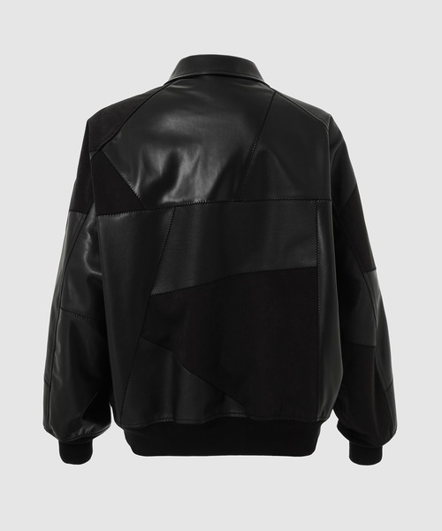 SYNTHETIC LEATHER PATCHWORK BLOUSON（ミリタリージャケット）｜COMME