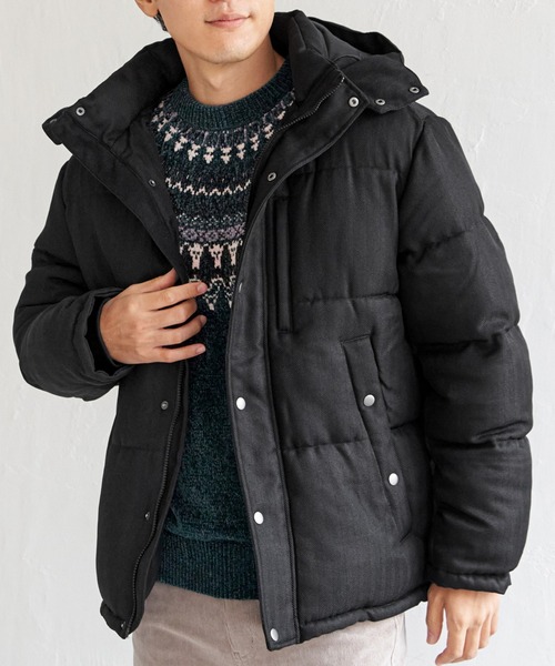 ikka（イッカ）の「sorona(R)ツイードライクブルゾン（ダウン