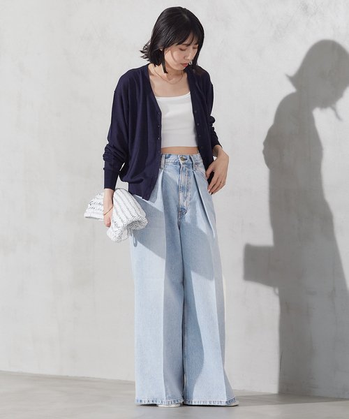 plage（プラージュ）の「DENIM TUCK WIDE パンツ（デニムパンツ）」 - WEAR