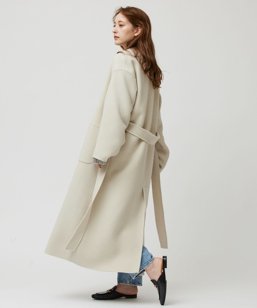 BABYLONE（バビロン）の「リバーノーカラーロングコート（ノーカラー