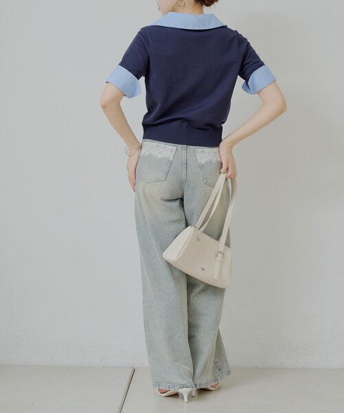 ZOZO限定】刺繍入り襟付きポロニット（ニット/セーター）｜Chico（チコ