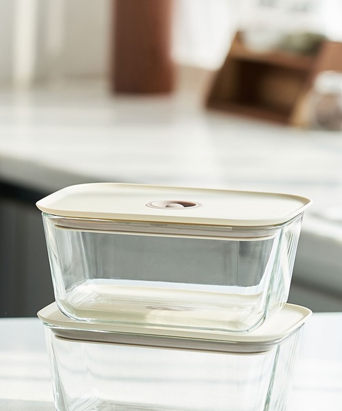 FIKA GLASS 耐熱ガラス製食品保存容器 四角タイプ 1380ml単品